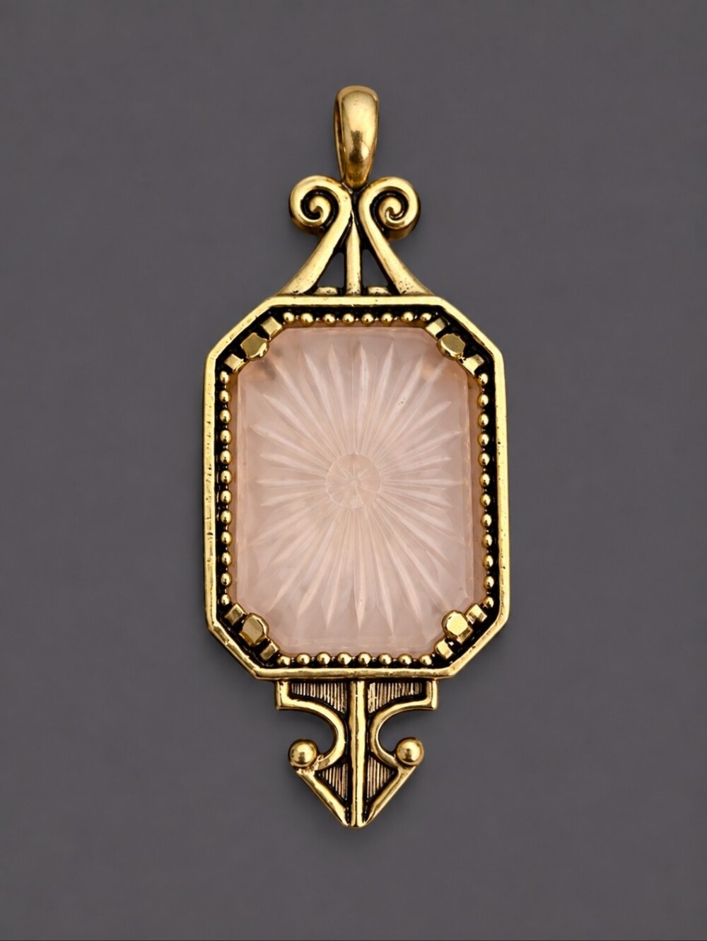 Vtg AVON 1977 Frostlights Pink Camphor Glass Starburst Pendant